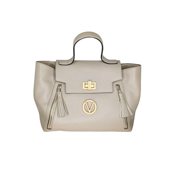 Valentino By Mario Valentino Handbags - Valentino By Mario Valentino Camilla Taupe Leather Satchel w/ Strap